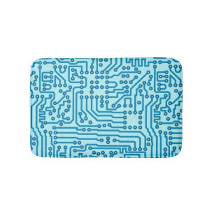 Electronic Digital Circuit Board Bathroom Mat