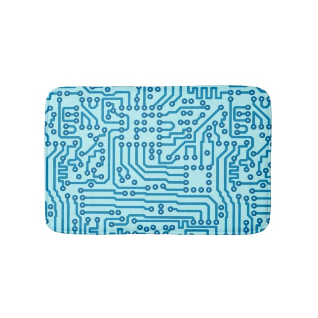 Electronic Digital Circuit Board Bathroom Mat (Front)