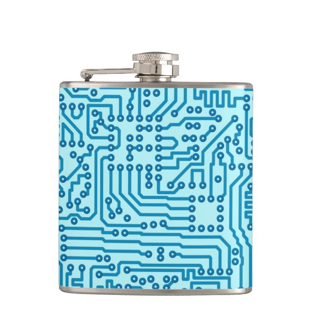 Electronic Digital Circuit Board Flask (Front)