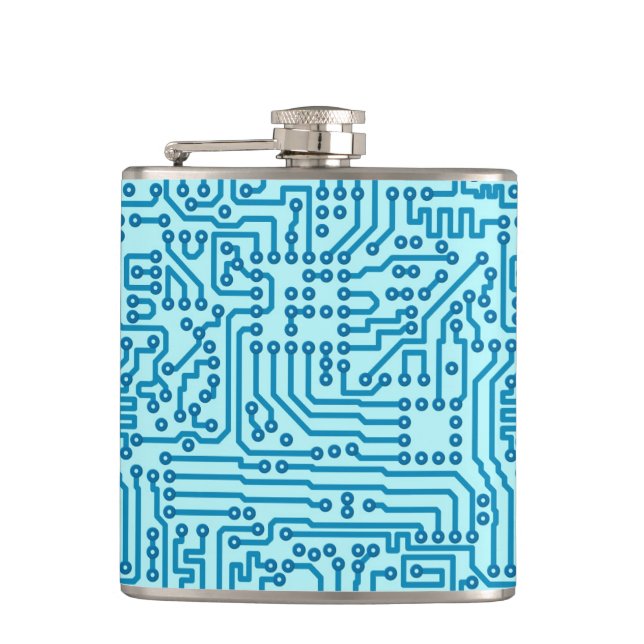 Electronic Digital Circuit Board Flask (Front)