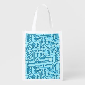 Electronic Digital Circuit Board Grocery Bag by boutiquey at Zazzle