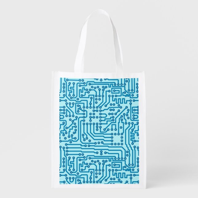 Electronic Digital Circuit Board Grocery Bag (Front)