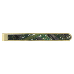 Electronic Geekery Gold Finish Tie Clip