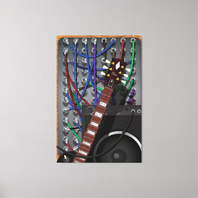 Electronic Guitar and Musical Amp Canvas Print (Front)