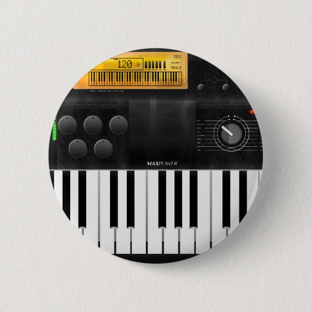 Electronic Keyboard Pinback Button (Front)