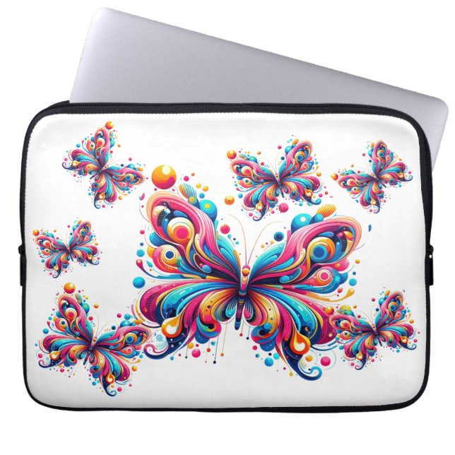 Electronic, Laptop Bag - Geometric Butterflies (Front)