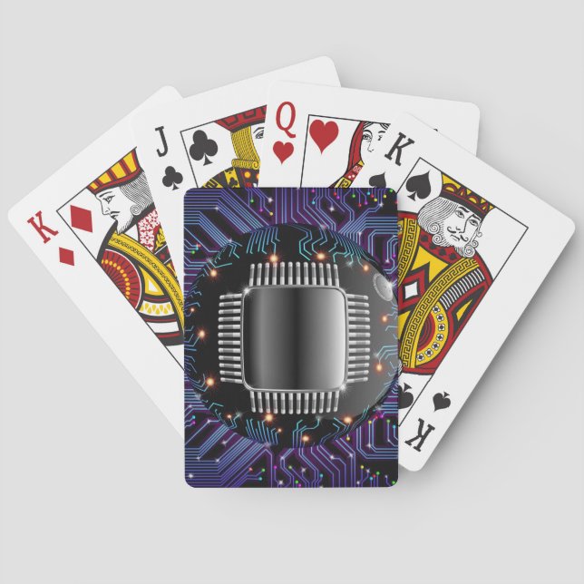 Electronic Motherboard Circuit Playing Cards (Back)
