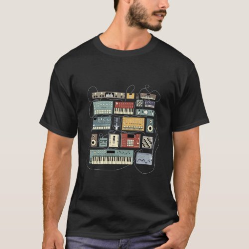 Electronic Musician Synthesizers And Drum Machine  T_Shirt