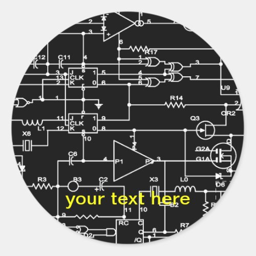 electronic project classic round sticker