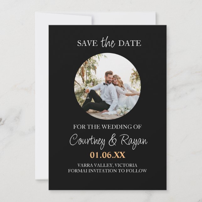Electronic Save The Date Template with Photo (Front)