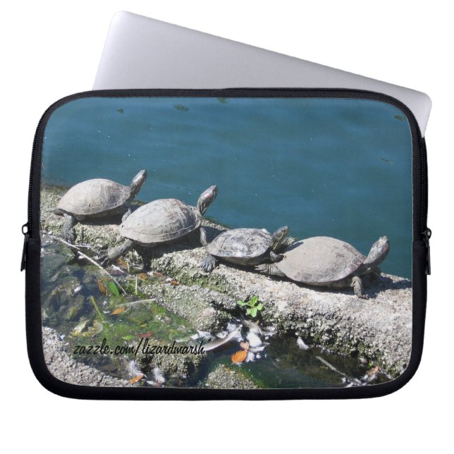Electronics bag featuring family of turtles (Front)