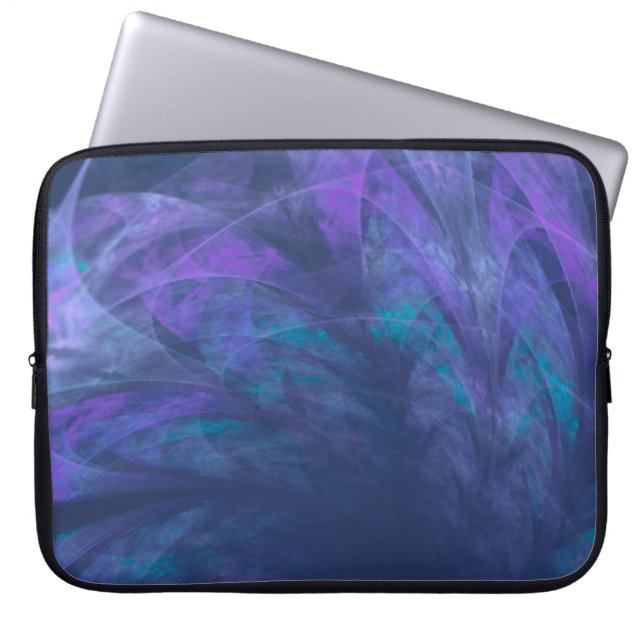 Electronics Bag Transparent Blue Petals Fractal (Front)