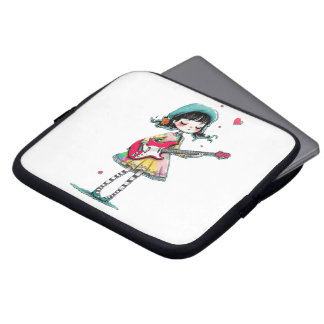 Electronics Bag With Whimsy Girl Playing Guitar