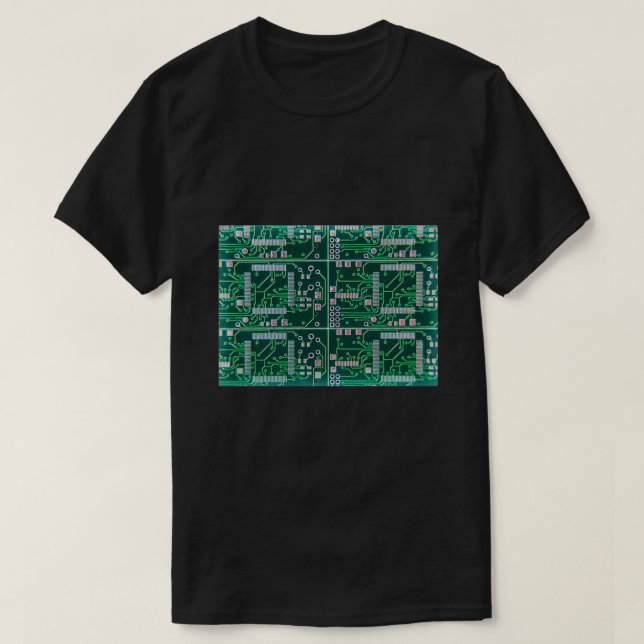Electronics Circuit on Printed Circuit Board PCB T-Shirt (Design Front)