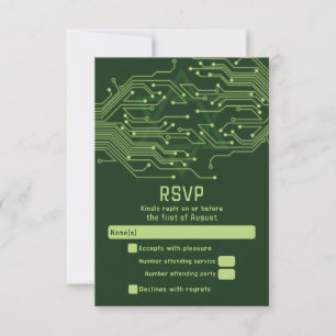 Electronics Computer Circuit Board Bar Mitzvah RSVP Card