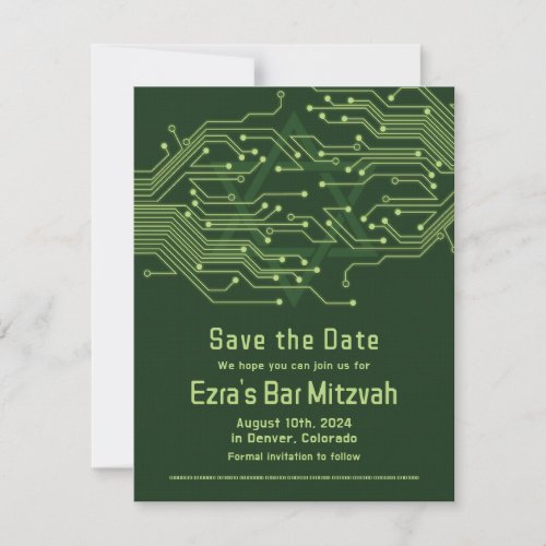 Electronics Computer Circuit Board Bar Mitzvah Save The Date
