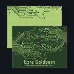 Electronics Computer Circuit Board Bar Mitzvah Thank You Card<br><div class="desc">Green computer circuit board Bar Mitzvah thank you card. This non-traditional computer motherboard or electronics inspired design features a subtle Jewish Star of David along with circuitry as you'd see on an electronic circuit board. These elements are paired with digital computer fonts and some binary code. The binary code actually...</div>