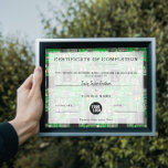 Electronics & Engineer Certificate of Completion<br><div class="desc">Modern printed circuit board certificate of completion. Color: green.</div>
