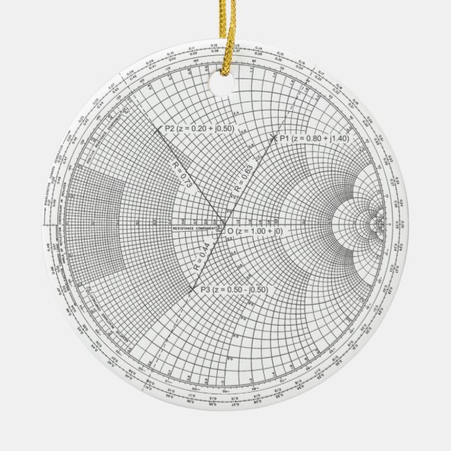 Electronics Engineer Smith Chart Holiday Ceramic Ornament (Front)