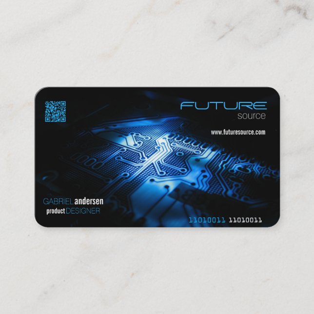 electronics qr code business card (Front)