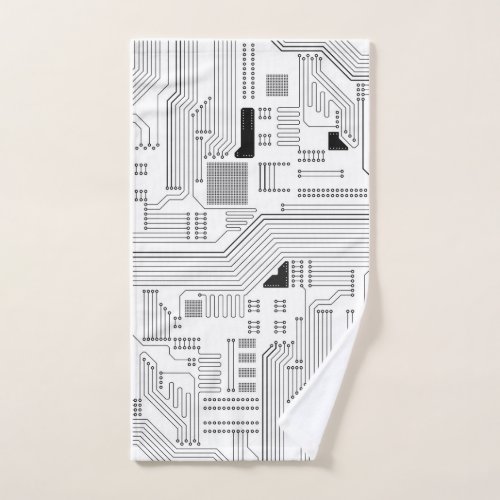 Electronics technician gift circuit board design hand towel 