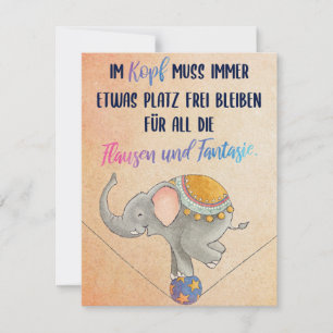 Elefant balacies on ball - floods and fantasy note card