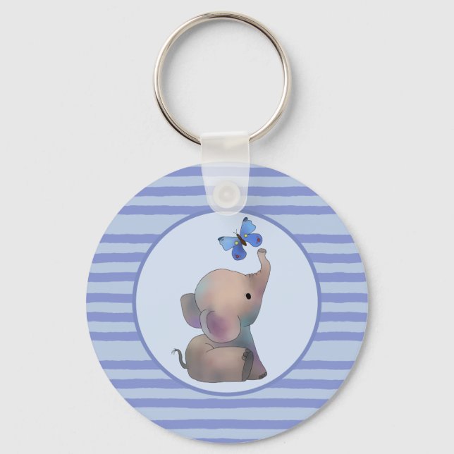 Elefant mit Schmetterling  Keychain (Front)