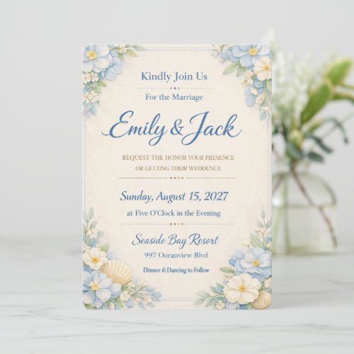 ElegaElegant orange Floral Wedding Invitation Temp