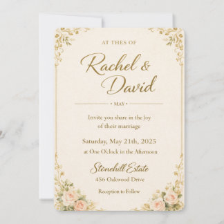 ElegaElegant orange Floral Wedding Invitation Temp