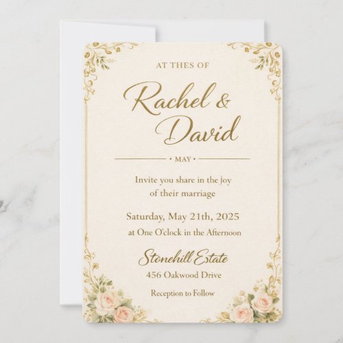ElegaElegant orange Floral Wedding Invitation Temp