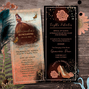 ElegaLuxe Metallic Copper Quinceanera Program