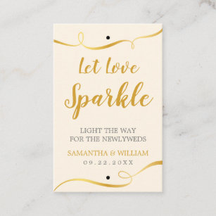 Personalised Wedding Favour Sparkler/Glow stick holders/tags-Let love sparkle 