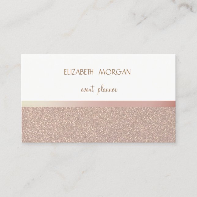 Elegan Modern Simple Glittery Bokeh Pink Stripes Business Card (Front)