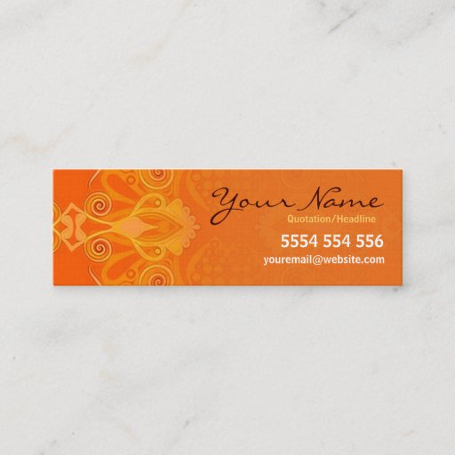 Customizable Elegan oRange mini Business Card
