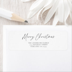 Elegan Simple Script Merry Christmas Typography Label