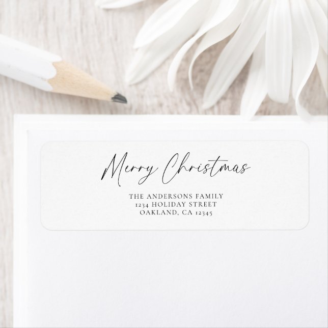 Elegan Simple Script Merry Christmas Typography Label (Insitu)