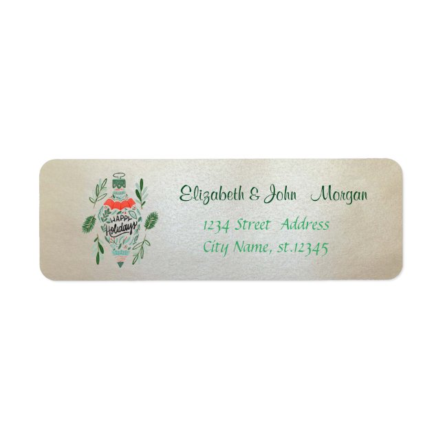Elegan Stylish ,Christmas Pine Tree Leaves, Ball Label (Front)