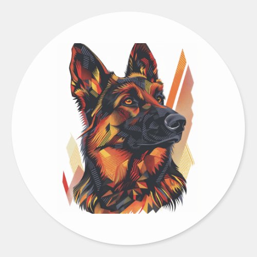 Elegance and Canine Grace German Shepherds Classic Round Sticker