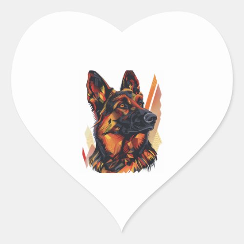 Elegance and Canine Grace German Shepherds Heart Sticker