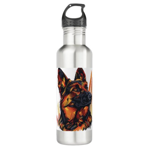 Elegance and Canine Grace German Shepherds Stainless Steel Water Bottle