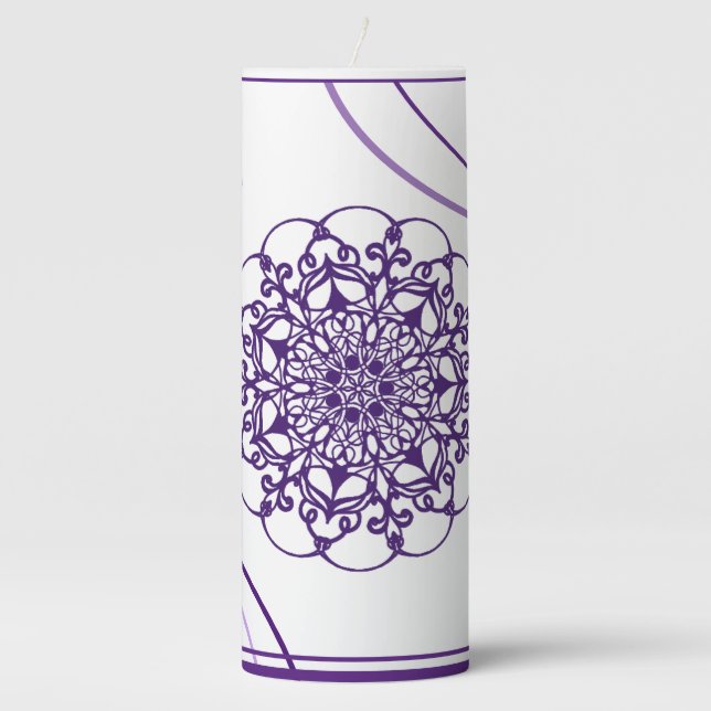 Elegance Arabian digital ornament Pillar Candle (Front)