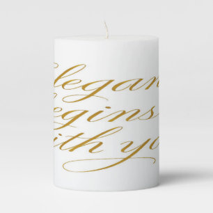 Elegance Begins With You: Motivational Quote Pillar Candle