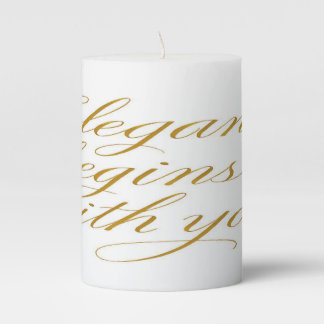  Elegance Begins With You: Motivational Quote Pillar Candle