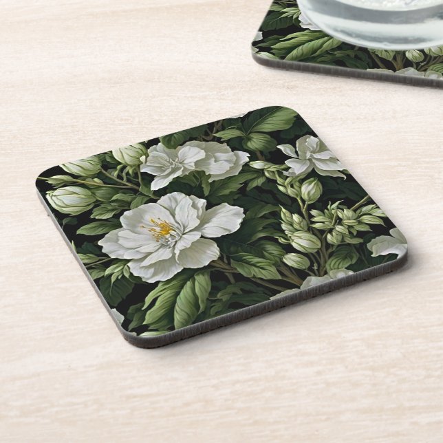 Elegance Beneath Your Beverage: Exotic Floral Beverage Coaster (Left Side)