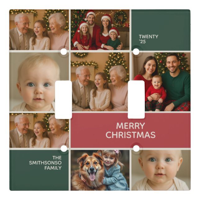 elegance big family collage light switch cover (Front)