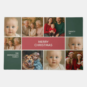 elegance big family Photos collage Christmas Doormat