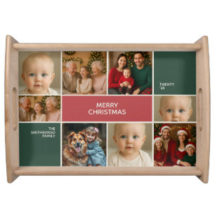 elegance big family Photos collage Serving Tray