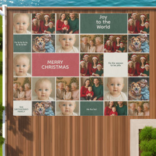 elegance big many Photos collage Christmas Outdoor Rug