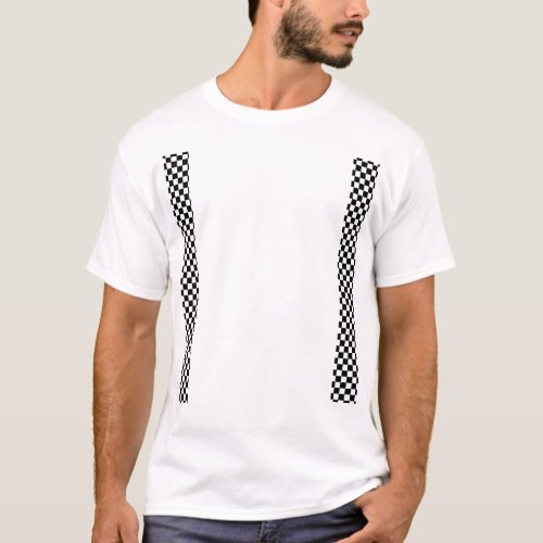 Elegance Black and white Sides Front Design  T_Shirt