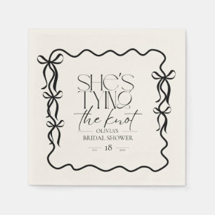 Elegance Black Bow Bridal Shower Napkins